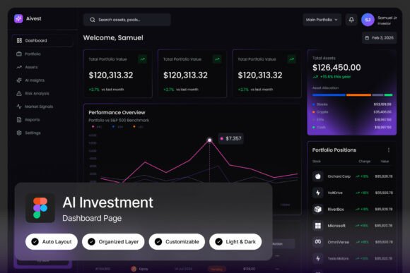 Aivest AI Investment Dashboard Landing: A Modern Solution for Fintech and Investment Platforms