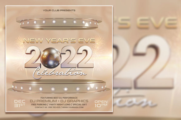 Gold New Year Eve Social Media Post: Elevate Your Celebration with Professional Design