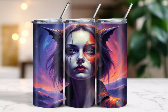 Halloween Scary Face Woman Tumbler Wrap