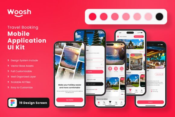 Travel Booking Application Mobile UI KIT for Streamlined User Experiences